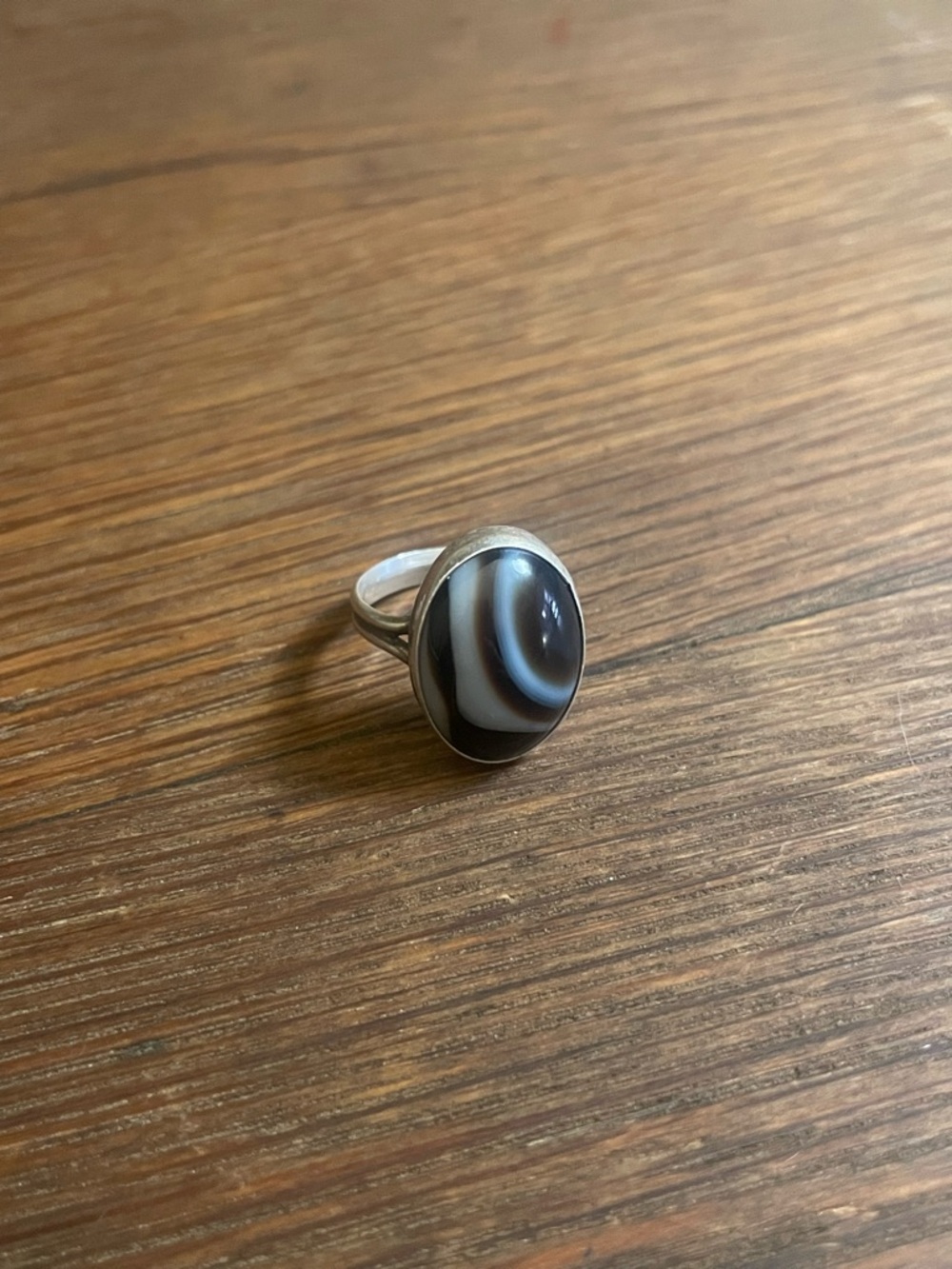 Sterling Silver Banded agate ring